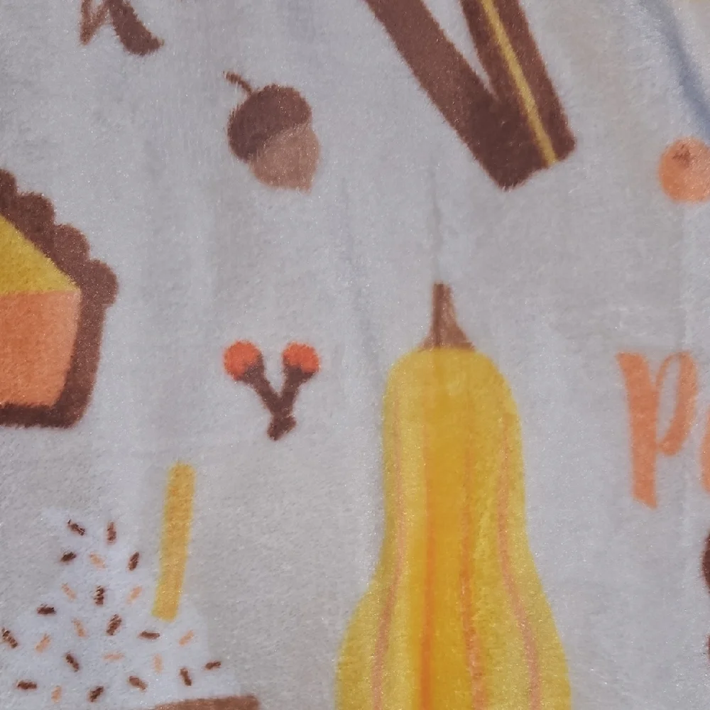 Pumpkin Spice Plush Flannel Throw